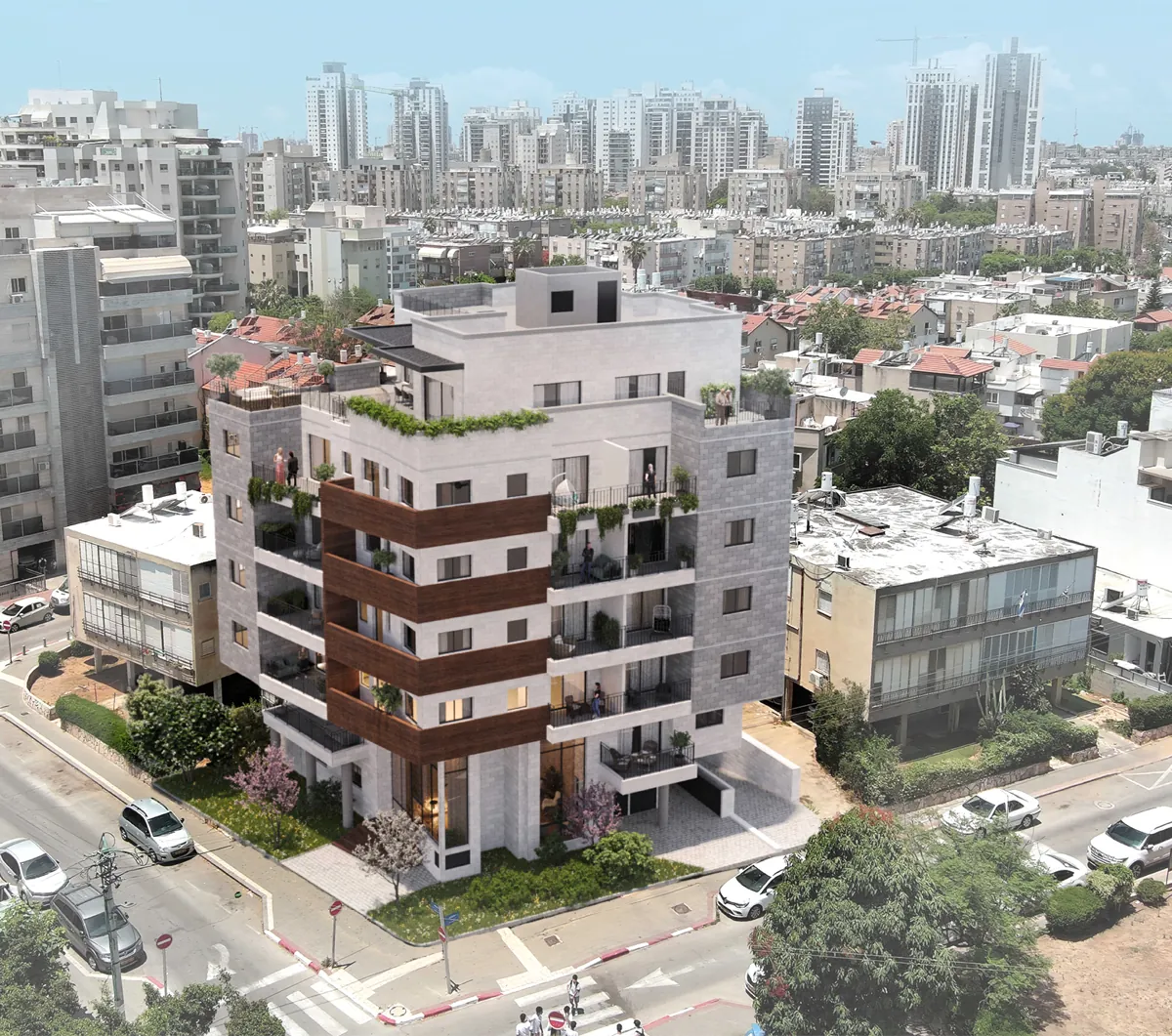 הדמיה אווירית של הפרויקט בלב חולון